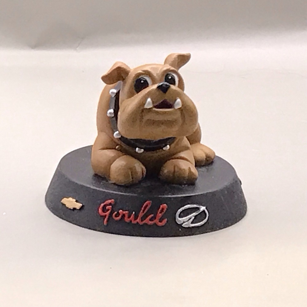 Bulldog Bobble head Dog‎ On Black Base "Gould"3" X3.5"